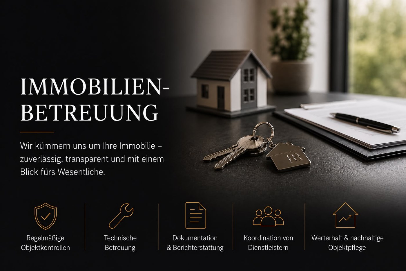 Immobilienbetreuung — Objektkontrollen, technische Betreuung, Dokumentation, Koordination, Werterhalt