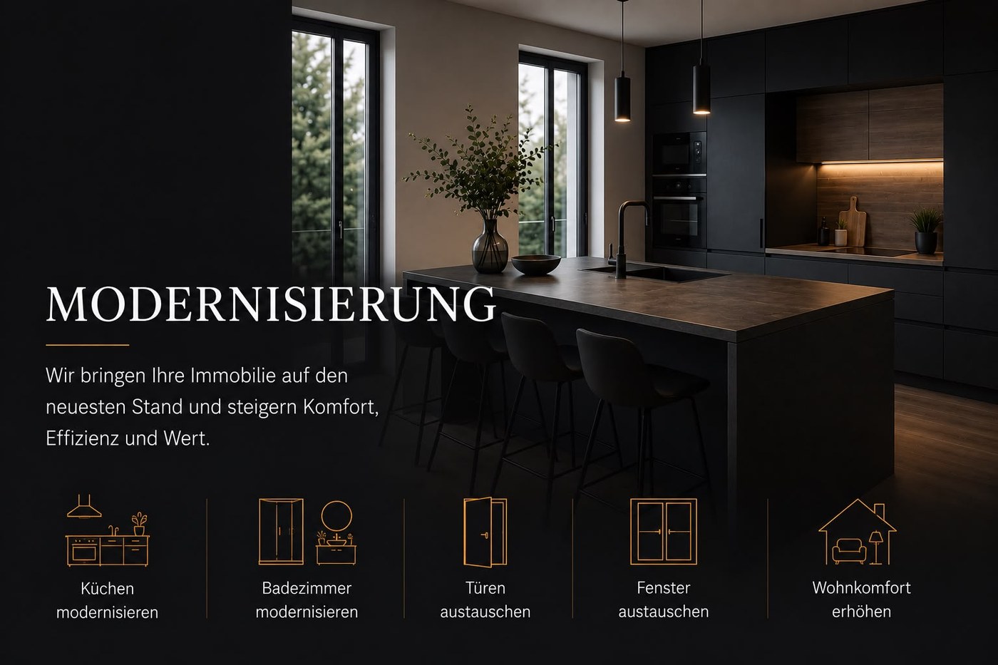 Modernisierung — Küchen, Badezimmer, Türen und Fenster austauschen, Wohnkomfort erhöhen
