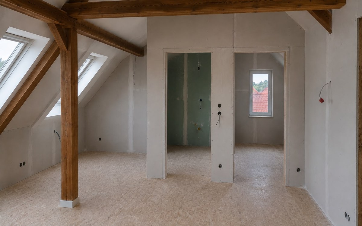 Dachgeschoss vor dem Ausbau